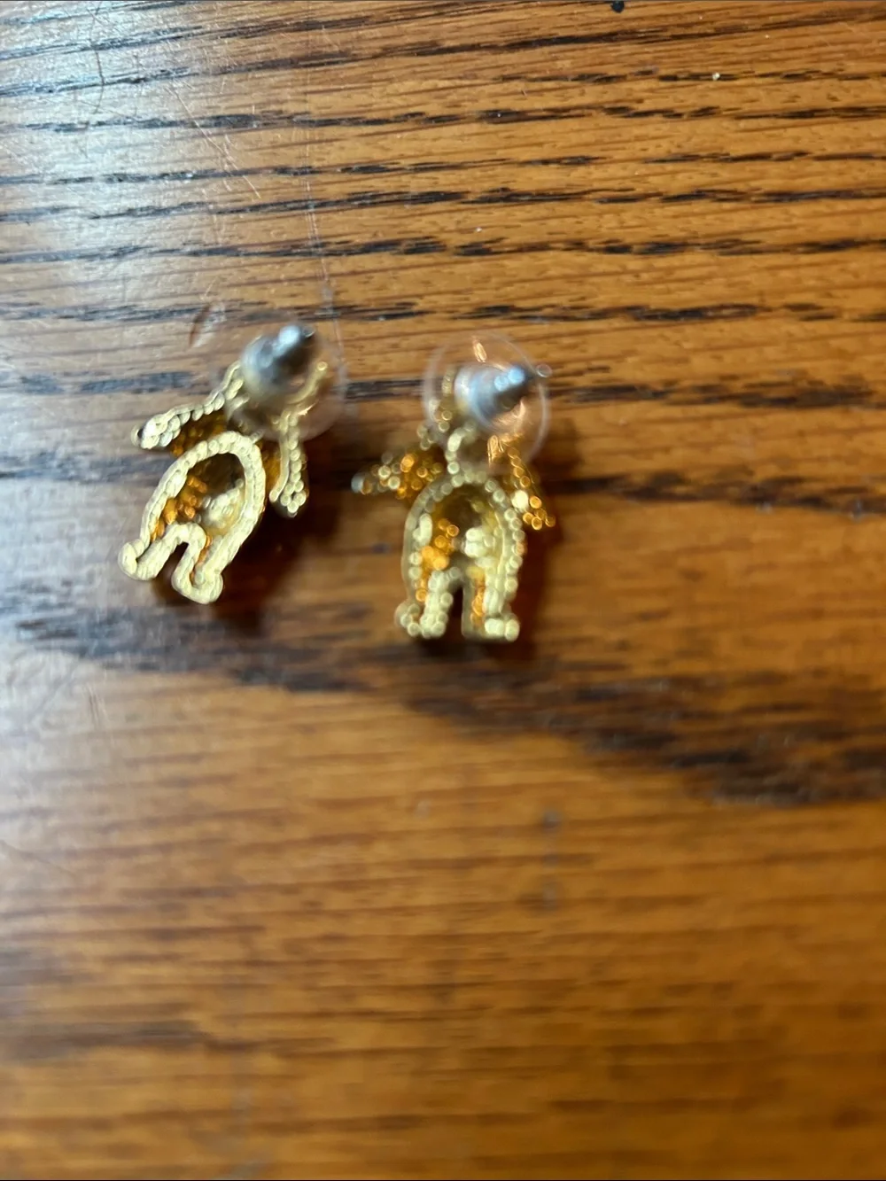 Gold Teddy Bear Stud Earrings
